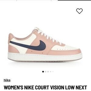 Nike Women's Court Vision Low Next Leather Sneaker - Pink/White/Navy